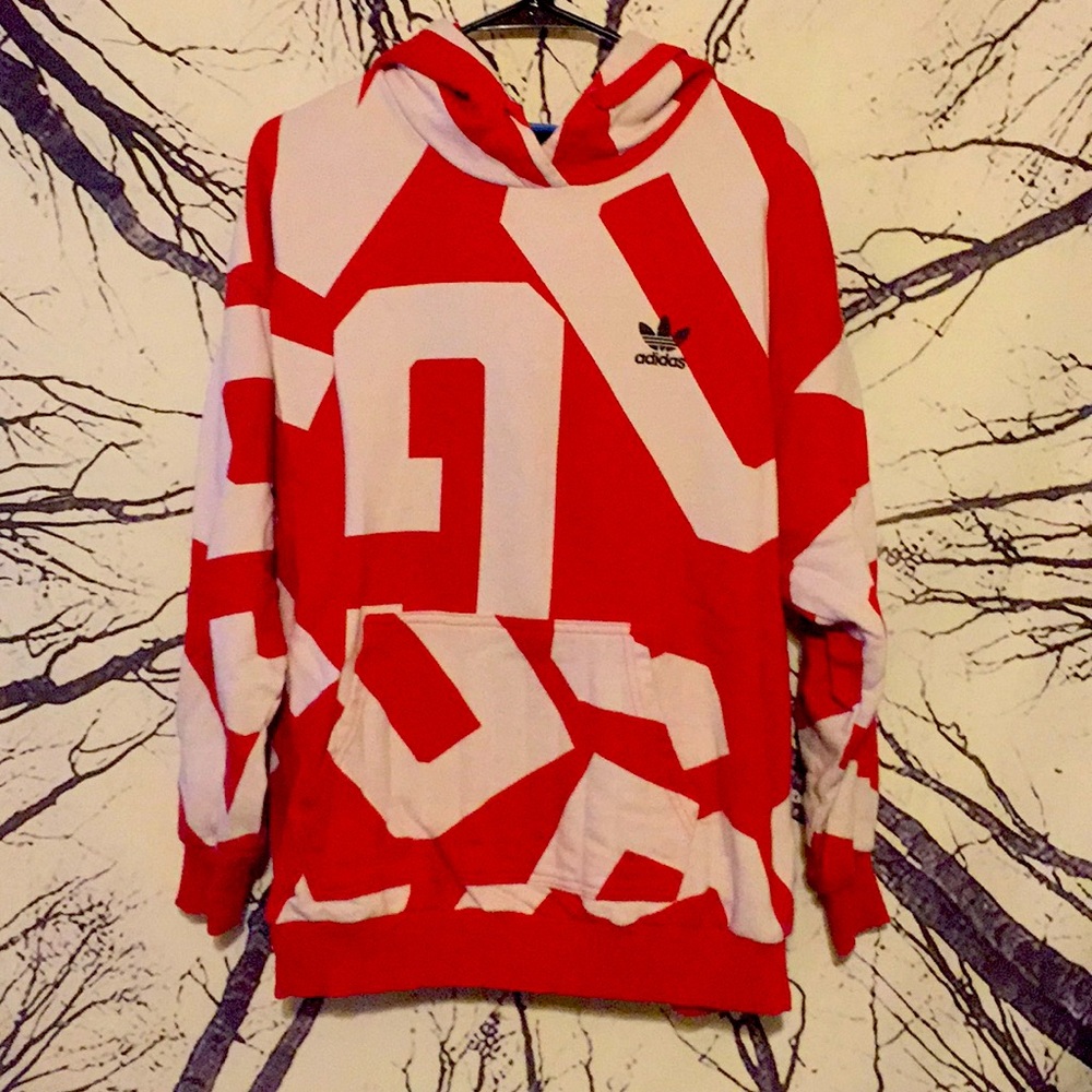 Adidas Hoodie White/Red